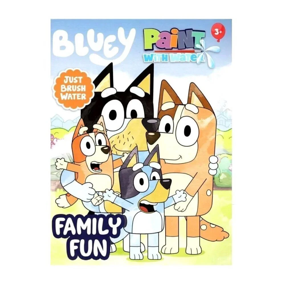 NEW Bluey Paint with Water Family Fun Activity Book Brush Water